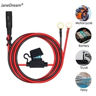 JaneDream Motorcycle Quick Release SAE Cable With Fuse Terminal O Connector Battery Charger Extensio
