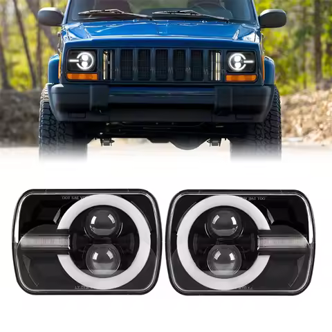 Newest 2pcs 7X6 5X7 Led Headlights For Jeep Wrangler YJ Cherokee XJ Toyota Nissan GMC Ford Car H4 Sq