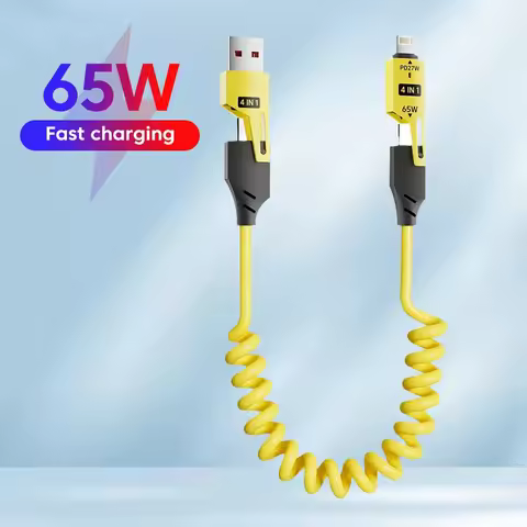 65W 4 in 1 Type-c/USB C To Type-c Fast Charging Data Cable PD 27W For iPhone16 Huawei Samsung Retrac