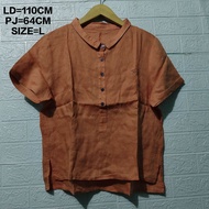 BLUS/BLOUSE WANITA IMPORT BAHAN LINEN MADE IN KOREA