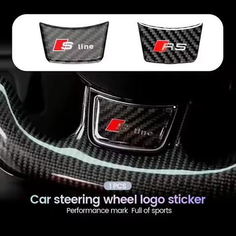 RS Sline Logo Styling Car Steering Wheel Decals Sline Sticker For Audi sline A4 B7 B8 B9 A3 8P 8V 8L