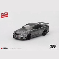 Ready Stock MINIGT 1: 64 Nissan Skyline GT-R R34 NISMO CRS Dark Metallic Gray#1160