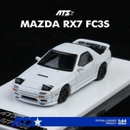 ATS 1/64 Mazda RX-7 FC3S White Diecast car Car Model Simulation Alloy Diecast Car Children and Boys 