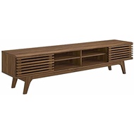Render 70 Midcentury Moden Rendah Profil Media Konsol TV Stand 70 Inci Walnut Walnut