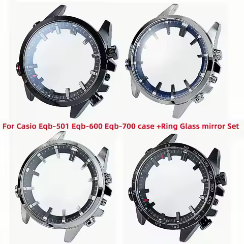 For Casio EDIFICE EQB-501 EQB-600 EQB-700 Stainless Steel Watch Case Metal Shell Waterproof Glass mi