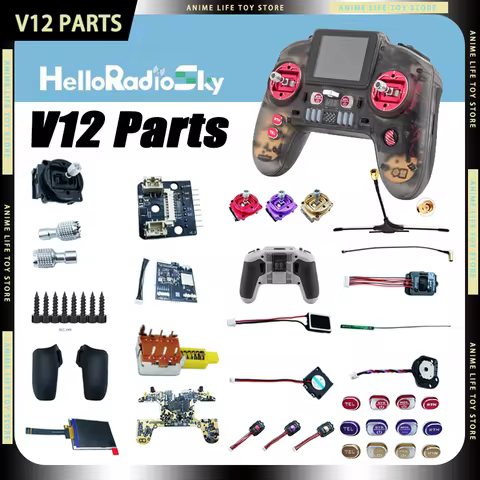 In Stock HelloRadio V12 RC FPV Transmitter All Parts Accs RC Plane FPV Controller DIY Children Adult