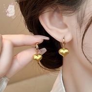 【E.five】 Temperament Gold Heart Earrings Female Niche High-end Design Sense E