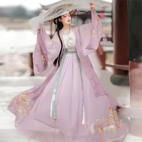 Hanfu Women Chinese Traditional Cosplay Costume Ancient Song Dynasty Chic Hanfu Sets Spring Summer D