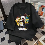 Graffiti Mickey Mouse street T-shirt for women, loose cotton trendy T-shirt for men
