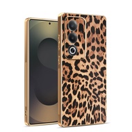 For OPPO A80, A3 Pro India, Classic high-end leather patterned phone case, electroplated border prot