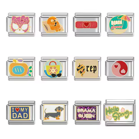 Italian Charm Store Italian Charm Bracelet 9mm Diy TV, Heart, Yin Yang