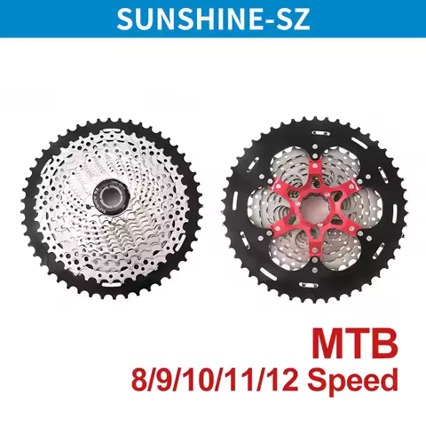 SUNSHINE MTB Bike Cassette 8/9/10/11/12Speed 34/36T/40T/42T/46T/50T/52T Bicycle Cassette Freewheel M