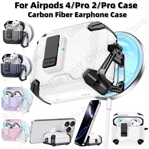 For Airpods Pro 3 Protective Case with Magsafe Magnetic Automatic Lock with Phone Stand&Keychain for