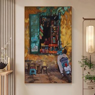 Tranh treo tường canvas Tranh Phố Cổ Hà Nội xưa .Tranh decor phòng khách phòng ngủ .Tranh canvas có 