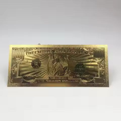 1pc Drop Shipping high quality $1 Million Dollar Bill Banknotes Decoration Antique Plated Gold USA S