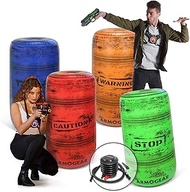 ArmoGear Inflatable Battle Barrels 4pc Set with Pump | Nerf Gun Accessories for Nerf Party War | Inflatable Bunker Set Toy Compatible with Nerf, Laser X, Water Guns | Nerf Battle Obstacles
