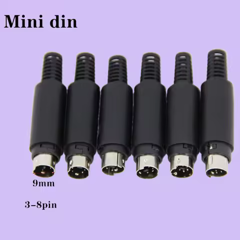 Mini DIN Male Plug 3/4/5/6/7/8 PIN Chassis Cable Mount D Connector Socket 3-8Pin Welding Wire S Term