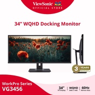 VG3456 - ViewSonic 34” WQHD 90W USB-C 60Hz Advanced Ergonomics VA Business Monitor with Ethernet Por