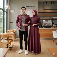 Azkana Batik | Sahara Gamis Lebaran 2026 Latest Sarimbit Gamis Model koko | Modern Couple Brocade Dr