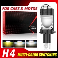 BULLVISION 6000K H4 Led Projector motorcycle Mini Lens Multi-color switching 4300K Led Lens 400000LM
