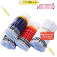 XO Combo of 50-100 spring-loaded ballpoint pen nibs 0.5mm 11cm, black, blue, red ink ballpoint pen r