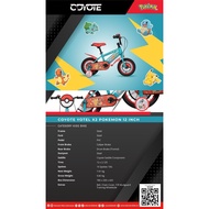 Element Coyote Yotel BMX Bike PokemonX2 Size 12 16 18 Inch