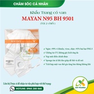 Pack of 2 N95 PM2.5 BH9501 Mayan Masks To Prevent Bacteria 99%, Filter Dust 95%