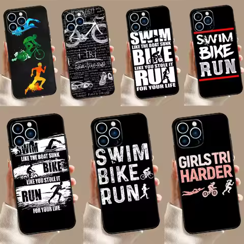 Swim Bike Run Triathlon Case For Xiaomi Redmi Note 14 12 11 10 13 15 Pro Plus Redmi 15C 15 13 10C 12