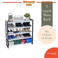 MOJOMORE Rak Kasut Bertingkat Stainless Steel Shoe Rack Shoes Cabinet Organizer Shelf Flower  鞋架