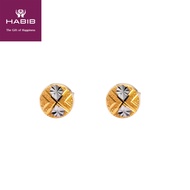 HABIB Annora White and Yellow Gold Earring, 916 Gold