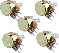 HALJIA 5 x Potentiometers 5K Ohm Compatible with Arduino Raspberry Pi and Other Knurled Shaft Projec