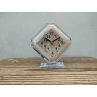 Jam Weker Kotak Mini/Jam Weker Segienam/Jam Meja Weker/Jam Transparan