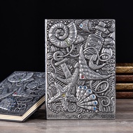 3D Embossed Starfish Float Notebook Journal Vintage A5 Diary Handcraft Bible Retro Travel Planner No