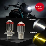Dual Beam Motorcycle Headlight H6/BA20D H4 1200LM Bi-Color 10-80V  Lampu Depan Motosikal Dual Beam H
