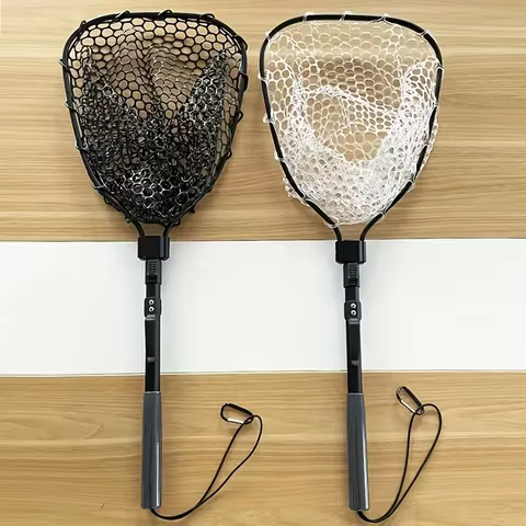 1pcs Portable 29.33in Length Folding Fishing Brail Net Lightweight Aluminum Alloy Frame Fishing Land