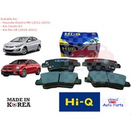 Kia Cerato K3/Kia Rio UB/Hyundai Elantra MD/Hyundai i40 Rear Brake Pad (Hi-Q/Frixa/Hi-Tec/PHC Valeo)