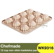 เชฟเมค พิมพ์อบขนมเปลือกหอย 12 หลุม Chefmade 12 Cup Non-Stick Madeleine Pan / WK9316 / ถาดก้นหอย / ถา