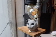 曙MUSE 吊牌貓咪水泥桌燈 LED燈 鎢絲燈泡 USB燈泡 原創 設計