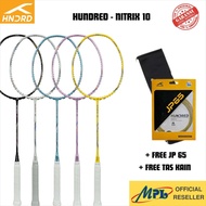 HUNDRED NITRILE 10 BADMINTON RACKET + JP 65 STRINGS + CLOTH BAG