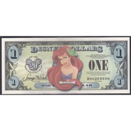 Disney 2007 Ariel The Little Mermaid 1 Dollar Bill UNC