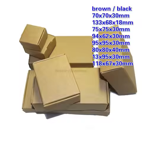 50pcs 7x7x3/8x8x4/9.5x3/13.3x6.8x1.8 /13x9.5x3/11.8x6.7x3cm Kraft Paper folding Box Gift Packaging B