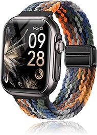 NOUKAJU Band for RUXINGX G62 Smart Watch, Breathable Braided Wristbands,Nylon Braided Band,Adjustabl