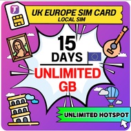 J Travel【 Europe SIM  Card 】France UK Switzerland Europe Travel Prepaid SIM Card 欧洲上网卡 Simkad