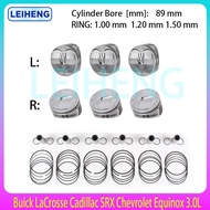 Pistons & Rings Kit Fit For GM  3.0L 3.0T V6 GAS DOHC 3.0 L T Buick LaCrosse Cadillac SRX Chevrolet 