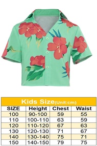 Kids Saja Boys Abby Cosplay KPop Demon Hunters Costume Children Disguise Green Uniform Flower Printe