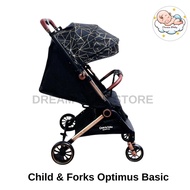 Child & Folks Optimus Basic Luxury Exclusive Baby Stroller Two Way Adjustable Leather Handle