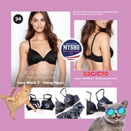 [Size 32C/C70 - 24] BBV Push-up Plunge Premium Women's Bra, Breast Enhancement-Black