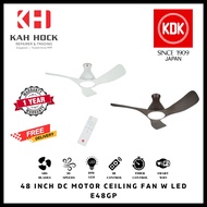 KDK E48GP 48" DC MOTOR CEILING FAN WITH LED &amp; WIFI - 1 YEAR WARRANTY