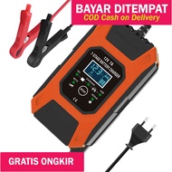 Foxsur Charger Aki Portable Mobil Dan Motor 105W 12V7A 120Ah with LCD - FBC1207 LCD Indicator with I