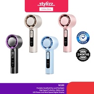 N100 HIGH SPEED HANDHELD FAN WITH THIRD-SPEED EMERGENCY LIGHTING - 100 FAN SPEED LEVEL, 5000MAH BATT